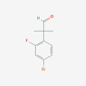 molecular formula C10H10BrFO B8642516 2-(4-Bromo-2-fluorophenyl)-2-methylpropanal 