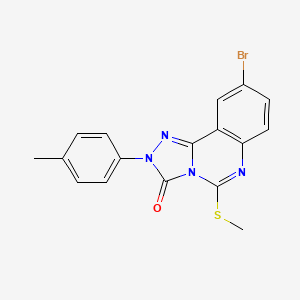 molecular formula C17H13BrN4OS B8642549 9-Bromo-5-(methylthio)-2-(p-tolyl)-[1,2,4]triazolo[4,3-c]quinazolin-3(2H)-one 