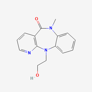 molecular formula C15H15N3O2 B8642649 N11-(2-Hydroxyethyl)-N6-methyl-6,11-dihydro-5H-pyrido(2,3-b)(1,5)benzodiazepin-5-one CAS No. 132686-80-7