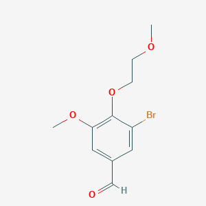 molecular formula C11H13BrO4 B8642677 3-Bromo-4-(2-methoxyethoxy)-5-methoxybenzaldehyde 