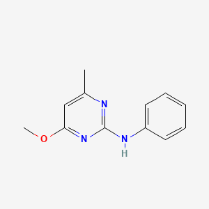 molecular formula C12H13N3O B8642732 4-Methoxy-6-methyl-N-phenylpyrimidin-2-amine CAS No. 110235-29-5