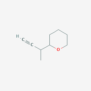 molecular formula C9H14O B8642840 2-(But-3-yn-2-yl)oxane CAS No. 14281-15-3