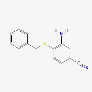 molecular formula C14H12N2S B8642886 3-Amino-4-(benzylthio)benzonitrile 