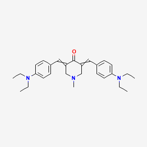 molecular formula C28H37N3O B8642925 4-Piperidinone, 3,5-bis[[4-(diethylamino)phenyl]methylene]-1-methyl- CAS No. 4367-02-6