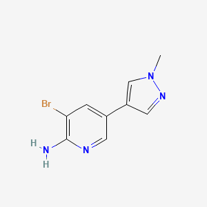 molecular formula C9H9BrN4 B8642973 3-bromo-5-(1-methyl-1H-pyrazol-4-yl)pyridin-2-amine 