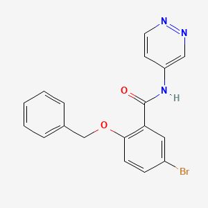 molecular formula C18H14BrN3O2 B8643117 5-Bromo-2-[(phenylmethyl)oxy]-N-4-pyridazinylbenzamide 
