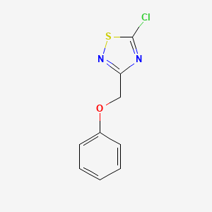 molecular formula C9H7ClN2OS B8643121 5-Chloro-3-(phenoxymethyl)-1,2,4-thiadiazole 