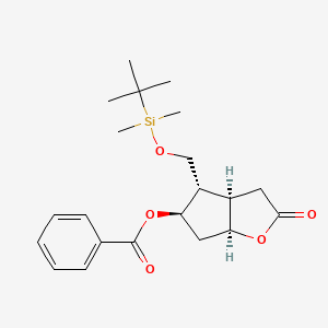 molecular formula C21H30O5Si B8643122 (3aR,4S,5R,6aS)-4-(((tert-Butyldimethylsilyl)oxy)methyl)-2-oxohexahydro-2H-cyclopenta[b]furan-5-yl benzoate 