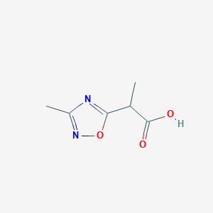 molecular formula C6H8N2O3 B8643136 2-(3-Methyl-1,2,4-oxadiazol-5-yl)propanoic acid 