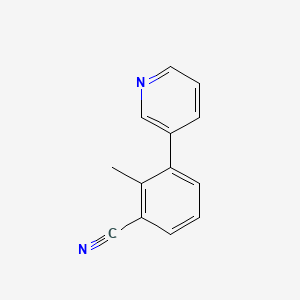 molecular formula C13H10N2 B8643189 2-Methyl-3-(pyridin-3-yl)benzonitrile CAS No. 89930-02-9