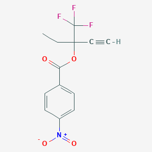 molecular formula C13H10F3NO4 B8643238 3-(Trifluoromethyl)pent-1-YN-3-YL 4-nitrobenzoate 