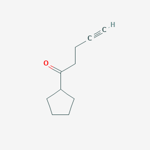 molecular formula C10H14O B8643251 1-Cyclopentyl-pent-4-yn-1-one 