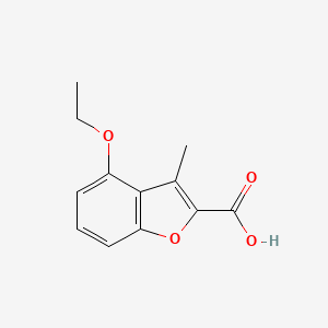 molecular formula C12H12O4 B8643256 4-Ethoxy-3-methyl-benzofuran-2-carboxylic acid 