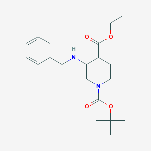 molecular formula C20H30N2O4 B8643263 3-Benzylamino-piperidine-1,4-dicarboxylic acid 1-tert-butyl ester 4-ethyl ester 