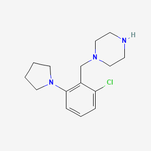 molecular formula C15H22ClN3 B8643268 1-[[2-Chloro-6-(pyrrolidin-1-yl)phenyl]methyl]piperazine 