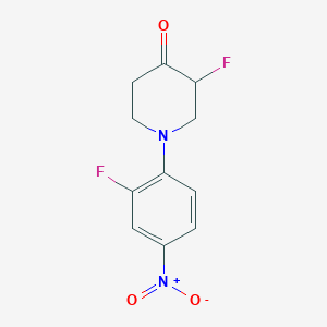molecular formula C11H10F2N2O3 B8643282 3-Fluoro-1-(2-fluoro-4-nitrophenyl)piperidin-4-one CAS No. 648920-70-1