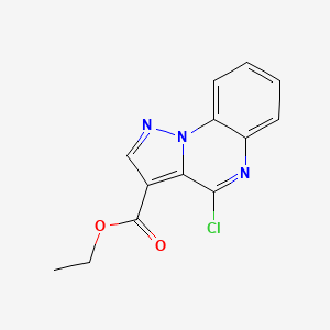 molecular formula C13H10ClN3O2 B8643413 Ethyl 4-chloropyrazolo[1,5-A]quinoxaline-3-carboxylate CAS No. 62040-05-5