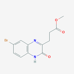 molecular formula C12H11BrN2O3 B8643457 Methyl 3-(7-bromo-3-oxo-3,4-dihydroquinoxalin-2-yl)propanoate 