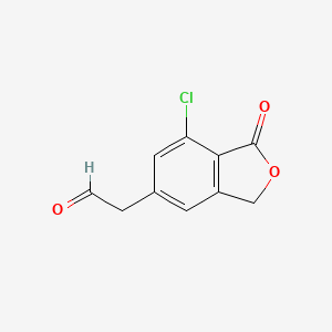 molecular formula C10H7ClO3 B8643462 (7-Chloro-1-oxo-1,3-dihydro-2-benzofuran-5-yl)acetaldehyde 