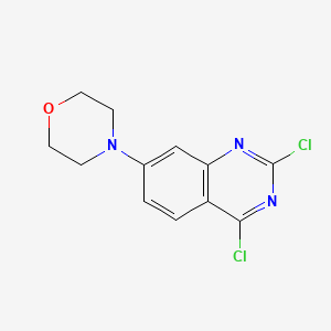 molecular formula C12H11Cl2N3O B8643499 2,4-Dichloro-7-morpholin-4-ylquinazoline 