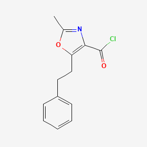 molecular formula C13H12ClNO2 B8643579 2-Methyl-5-(2-phenylethyl)-1,3-oxazole-4-carbonyl chloride CAS No. 52116-01-5