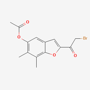 molecular formula C14H13BrO4 B8643610 2-Bromo-1-(5-acetoxy-6,7-dimethyl-benzofuran-2-yl)-ethanone CAS No. 581807-34-3