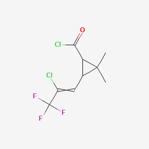 molecular formula C9H9Cl2F3O B8643717 Cyclopropanecarbonyl chloride, 3-(2-chloro-3,3,3-trifluoro-1-propen-1-yl)-2,2-dimethyl- CAS No. 78246-90-9