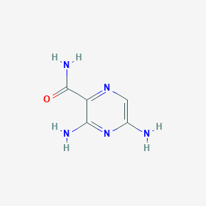 molecular formula C5H7N5O B8644050 3,5-Diaminopyrazine-2-carboxamide 