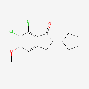 molecular formula C15H16Cl2O2 B8644053 6,7-Dichloro-2-cyclopentyl-5-methoxy-2,3-dihydroinden-1-one 