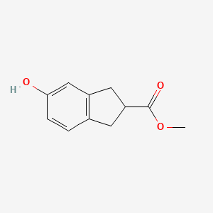 molecular formula C11H12O3 B8644083 Methyl 5-Hydroxyindane-2-carboxylate 