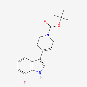 molecular formula C18H21FN2O2 B8644120 3-[1-(t-Butoxycarbonyl)-1,2,3,6-tetrahydro-4-pyridinyl]-7-fluoroindole 