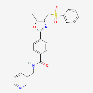 molecular formula C24H21N3O4S B8644151 4-[5-Methyl-4-[(phenylsulfonyl)methyl]-1,3-oxazol-2-yl]-N-(3-pyridinylmethyl)benzamide 