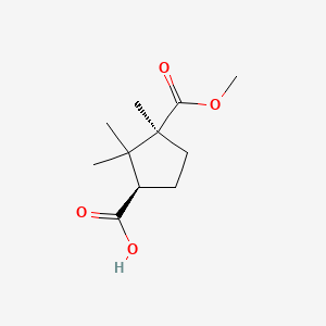 molecular formula C11H18O4 B8644153 (1R,3S)-3-(methoxycarbonyl)-2,2,3-trimethylcyclopentanecarboxylic acid 