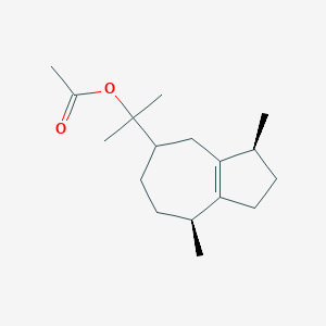 molecular formula C17H28O2 B086442 2-(3,8-Dimethyl-1,2,3,4,5,6,7,8-octahydroazulen-5-yl)propan-2-yl acetate CAS No. 134-28-1