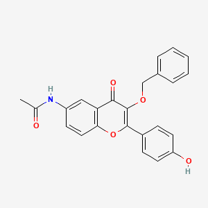 molecular formula C24H19NO5 B8644212 2-(4-hydroxyphenyl)-3-benzyloxy-6-acetamido-4H-1-benzopyran-4-one 