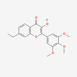 molecular formula C20H20O6 B8644262 7-Ethyl-3-hydroxy-2-(3,4,5-trimethoxyphenyl)-4H-1-benzopyran-4-one CAS No. 649551-68-8