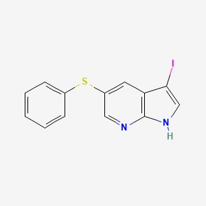 molecular formula C13H9IN2S B8644335 3-Iodo-5-phenylsulfanyl-1H-pyrrolo[2,3-b]pyridine CAS No. 923583-56-6