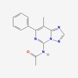 molecular formula C14H13N5O B8644390 N-(8-Methyl-7-phenyl[1,2,4]triazolo[1,5-c]pyrimidin-5-yl)acetamide CAS No. 88114-41-4