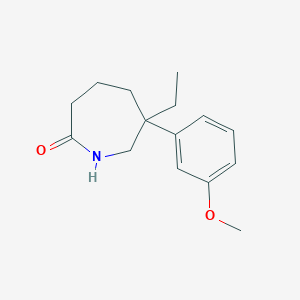 molecular formula C15H21NO2 B8644420 6-Ethyl-6-(3-methoxyphenyl)azepan-2-one 