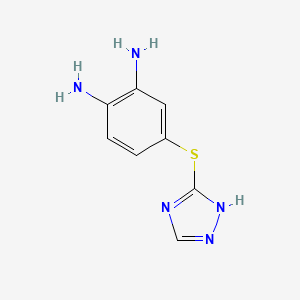 molecular formula C8H9N5S B8644431 4-[(1H-1,2,4-Triazol-5-yl)sulfanyl]benzene-1,2-diamine CAS No. 55564-46-0