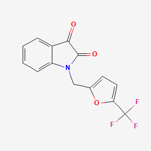 molecular formula C14H8F3NO3 B8644490 1-((5-(Trifluoromethyl)furan-2-yl)methyl)indoline-2,3-dione 