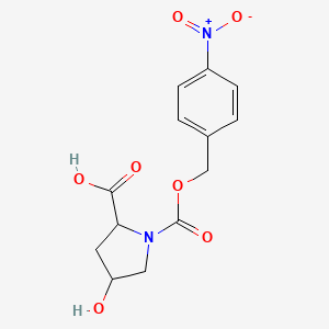 molecular formula C13H14N2O7 B8644573 (2S,4R)-1-(4-Nitrobenzyloxycarbonyl)-4-hydroxyproline CAS No. 14902-50-2