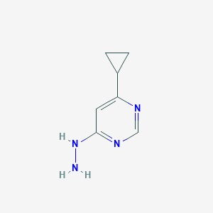 molecular formula C7H10N4 B8644670 4-Cyclopropyl-6-hydrazinopyrimidine 