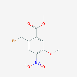 molecular formula C10H10BrNO5 B8644845 Methyl 2-(bromomethyl)-5-methoxy-4-nitrobenzoate 