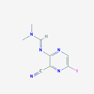 molecular formula C8H8IN5 B8644927 N'-(3-cyano-5-iodopyrazin-2-yl)-N,N-dimethylformimidamide CAS No. 1392149-78-8