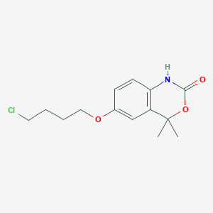 molecular formula C14H18ClNO3 B8644956 6-(4-Chlorobutoxy)-4,4-dimethyl-1,4-dihydro-2H-3,1-benzoxazin-2-one CAS No. 89433-42-1