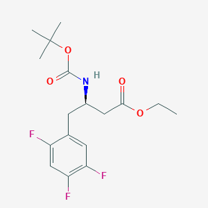 molecular formula C17H22F3NO4 B8645005 Ethyl (R)-3-((tert-butoxycarbonyl)amino)-4-(2,4,5-trifluorophenyl)butanoate 