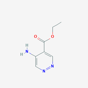 molecular formula C7H9N3O2 B8645075 Ethyl 5-aminopyridazine-4-carboxylate 