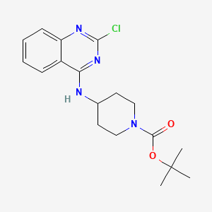 molecular formula C18H23ClN4O2 B8645130 tert-Butyl 4-((2-chloroquinazolin-4-yl)amino)piperidine-1-carboxylate 