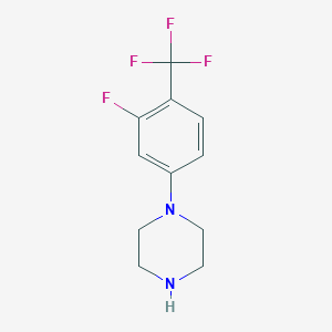 molecular formula C11H12F4N2 B8645148 1-(3-Fluoro-4-(trifluoromethyl)phenyl)piperazine 